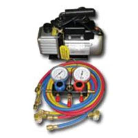 FJC FJCKIT6 Vacuum Pump And Manifold Gauge Set